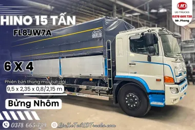 Xe Tải Hino FL 3 Chân Mui Bạt Bửng Nhôm 9m5
