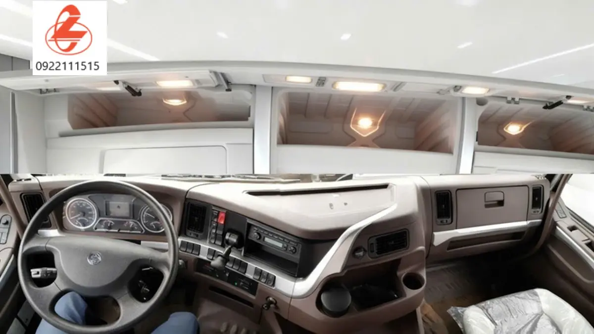 Nội thất xe tải th&ugrave;ng k&iacute;n rộng rải thoải m&aacute;i